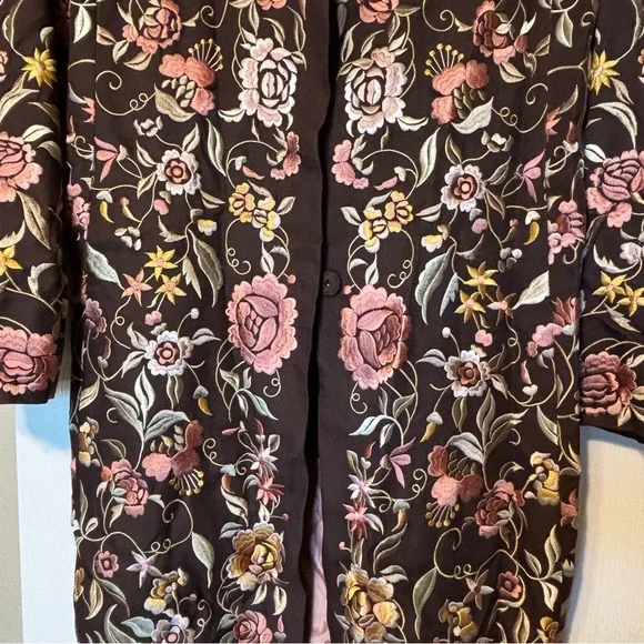 Johnny Was Biya Floral Embroidered Long Coat - Picture 5 of 12